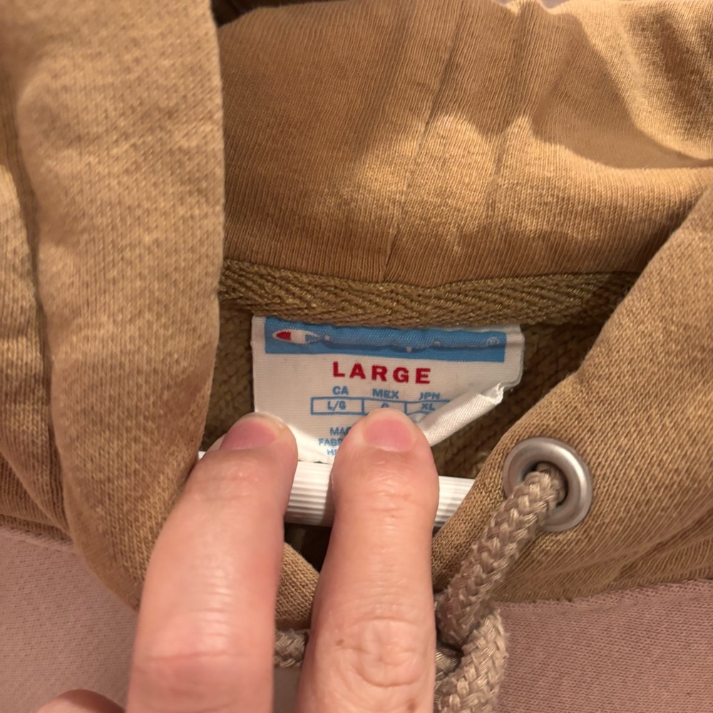 Champion Multitone Patchwork Tan Hoodie - image 4